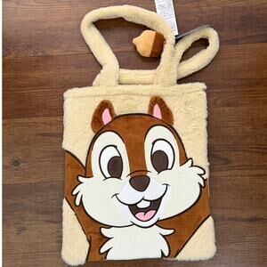 Disney Parks Chip N Dale Plush Tote Bag NWT
